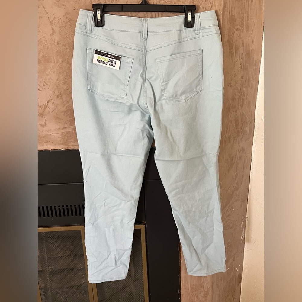 d.jeans Recycled Sateen High Waist Ankle Pants - Size 12 - Light Blue (NWT) - Picture 3 of 5